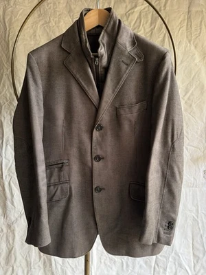 Chaqueta Blazer Corneliani ID Marrón Ojo de Pájaro Cremallera Frontal Aislado Babero Talla 50/40 Foto 1 de 4