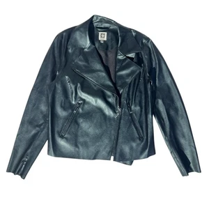Anne Klein Jacke Größe M Kunstleder Drapiert Motorrad Pleather Petite Neu ohne Etikett - Bild 1 von 7