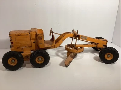 Vintage 1950's 26" Yellow-Orange Doepke Model Toys Adams Diesel Road Grader - Image 1 of 4