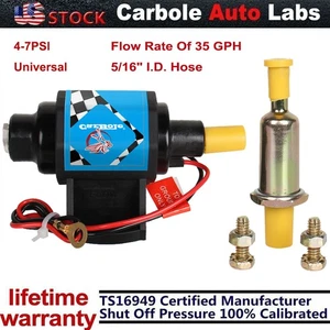 New 5/16 I.D.Hose Universal 12S 4-7PSI Micro Electronic Fuel Pumps 35GPH/132 lph - Picture 1 of 23