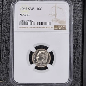 1965 Roosevelt Dime - From SMS Set - NGC Graded MS-68 - Picture 1 of 2