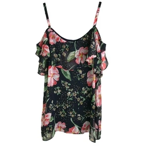 Cabi Top Womens XS FairyTale Cami Cold Shoulder Floral Sleeveless Boho Romantic - Picture 1 of 5