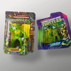 Teenage Mutant Ninja Turtles MINI action figure Raffaello e Leonardo piccolo - Foto 1 di 2