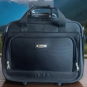 Delsey Lightweight Underseat Wheeled Carry On Tote Bag Gray 3 Compartment Travel - Picture 1 of 4