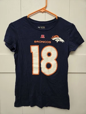 Ropa del equipo de la NFL, Denver Broncos, 18 Peyton Manning, camiseta, pequeña para mujer Foto 1 de 3