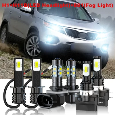 Faro LED haz alto/bajo + bombillas antiniebla para KIA SORENTO 2007-2009 6 piezas Foto 1 de 4