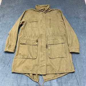 Zara Trafaluc Outerwear Utility Jacke Herren XL olivgrün Kordelzug Saum Military - Bild 1 von 14