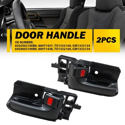 Manija interior de puerta interior derecha+derecha 2 piezas negra para Toyota Corolla Matrix 2003-2008 Foto 1 de 4