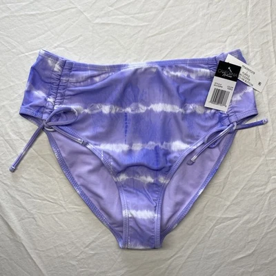 California Waves Juniors Tie-Dyed High-Waist Bikini Bottoms SZ Large,Purple NWT - Image 1 of 4