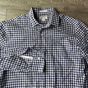 J.Crew Shirt Mens M Blue Thomas Mason Ludlow Button Up Workwear Preppy Adult - Picture 1 of 6