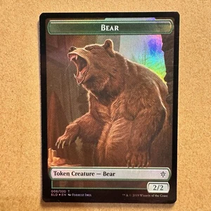 B3G3 ~ MTG ~ FOIL ~ Bear 008 Food 015 Token ~ ELD Throne of Eldraine ~ See Descr - Picture 1 of 14