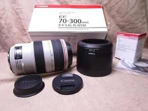 {MINT} Canon EF 70-300mm f/4-5.6 L IS USM Lens - In Box With Both Caps And Hood - Picture 1 of 24