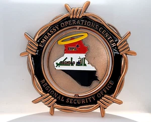 U.S Embassy Baghdad Operations Center Regional Security Office 4" Challenge Coin - Picture 1 of 4