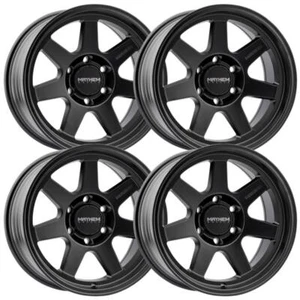 (Set-4) Mayhem Convoy 17x9 6x139.7 -6mm Satin Black Wheels Rims 17 Inch - Picture 1 of 4