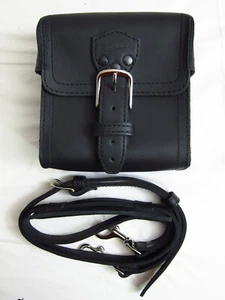 Saddleback Leder 7” B x 7” H x 4” T KLEINE GADGET TASCHE schwarz mit Schultergurt - Bild 1 von 12