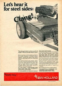 1970 Print Ad of Sperry Rand New Holland Farm Tractor Spreader clang! - Picture 1 of 2