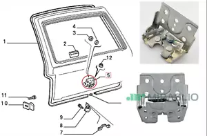 SERRATURA COFANO POSTERIORE SPECIFICA PER FIAT PANDA 1° SERIE 141A FINO AL 2003 - Bild 1 von 7