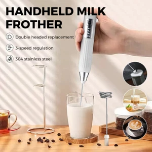 Handheld Whisk Rechargeable Milk Frother Egg Beater Coffee Frother Wand Blender - Picture 1 of 22
