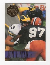 1996 Press Pass Premium #19 Jon Runyan Michigan Wolverines Football Card RC