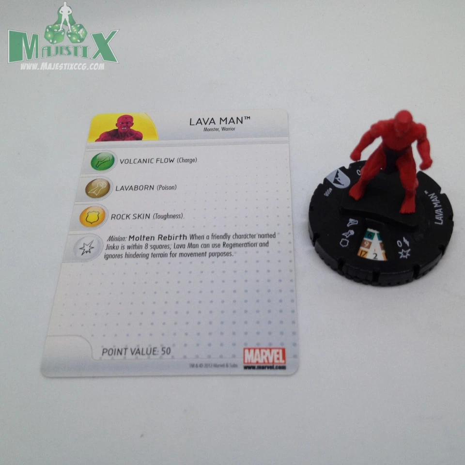 Heroclix Chaos War set Lava Man #008 Common figure w/card! - Image 1 of 1