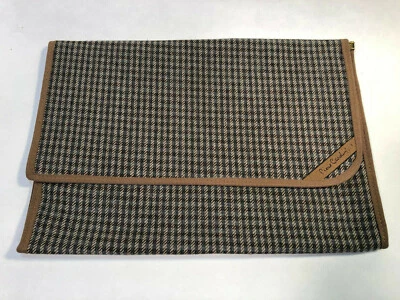 Estuche para computadora Pierre Cardin de lana a cuadros portafolio ejecutivo Foto 1 de 4