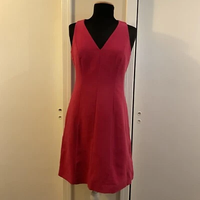 ❤️‍🔥 Ann Taylor LOFT Pink A Line Flare Dress Career Cocktail V Neck EUC Size 4 - Изображение 1 из 4