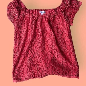 Camicetta top donna manica corta Stem & Vine rossa e nera carina dolcevita grande - Foto 1 di 2
