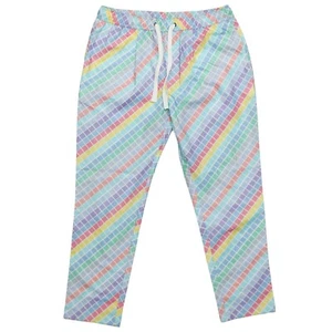 Mens Pants Joggers Multicolor Geometric Drawstring Loose Harem Casual Medium - Picture 1 of 6