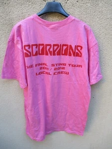 T-shirt SCORPIONS THE FINAL STING TOUR 2012 LOCAL CREW trikot rose pink rare L - Picture 1 of 3
