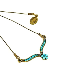 Lovely Gentle Michal Negrin Necklace Blue Pendant Crystal - Picture 1 of 8