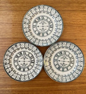 RARE 3 Antique Children's ABC Alphabet Transferware Plates: One “B & K Ltd” - Imagen 1 de 8