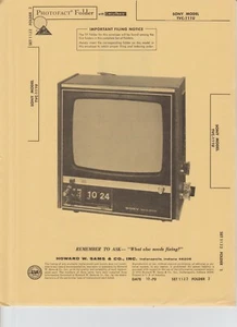 Sony TVC-111U B&W Clock TV Photofact Folder, SAMS Service Manual/ Digimatic - Picture 1 of 1