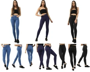 Ladies Stretch Jeans Denim Jeggings Stretchy Skinny Slim Fit Pants Size 8-18 - Picture 1 of 13