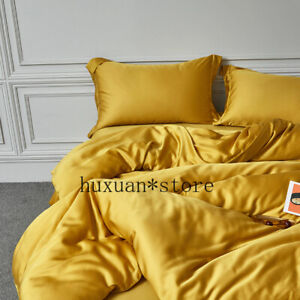 Double-side 60 Tencel Four-piece Silk Ice Silk Bed 3 Pcs Suite Quilt Cover Sheet