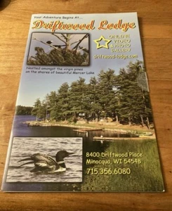 Brochure da viaggio multipagina vintage wisconsin driftwood lodge minocqua resort - Foto 1 di 3