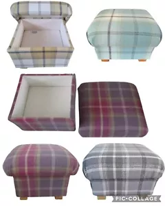Porter & Stone Balmoral Fabric Storage Footstool Amethyst Dove Grey Pouffe New - Picture 1 of 55