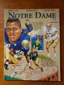 1991 Notre Dame Irish vs. Pittsburgh Panthers College Football Program NM - Picture 1 of 4