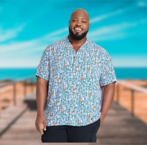 Goodfellow Men's Jungle Print Button Front SS Pink Rayon Shirt (Size XL) New! - Picture 1 of 8