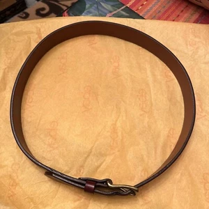 Duluth Trading Company Brown Leather Multicolor Belt w/ Brass Buckle Size 36 - Picture 1 of 13