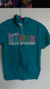 SO  Youth Girls size Large hoodie sweatshirt full zip teal/ green DANCE LOGO - Picture 1 of 6