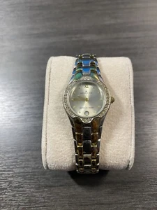 Anne Klein Watch Womens Gold and Silver Tone 18mm Crystal Accents Pearl Dial - Picture 1 of 8