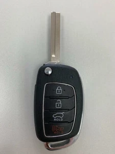Oem 2017-2018 Hyundai Santa Fe flip key keyless remote fob uncut TQ8-RKE-4F31 - Picture 1 of 2