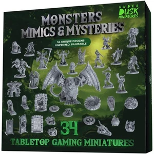 : Monsters, Mimics, & Mysteries - 34 Unpainted Miniatures for D&D & Tabletop ... - Picture 1 of 7