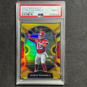 2020 PANINI SELECT #2 GOLD PRIZM PATRICK MAHOMES II PSA 10 GEM MINT /10 SSP - Foto 1 di 2