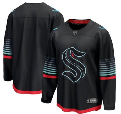 Men's Fanatics Black Seattle Kraken Alternate Breakaway Player NHL Hockey Jersey - Image 1 of 3