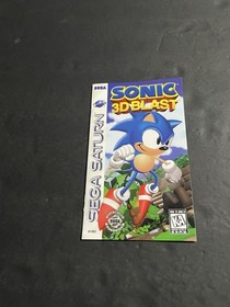 sonic 3d blast sega saturn Manual only with registration card
