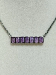 💜 Never Worn | We Live For This | Bomb Party Lavender Ice Crystal Bar Necklace - Picture 1 of 11