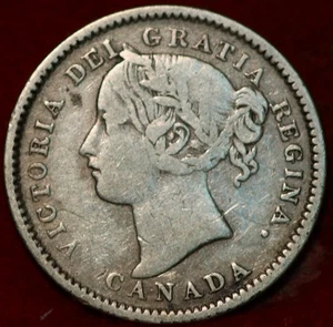 1893 Flat 3 Canada 10 Cents Silver Foreign Coin - Picture 1 of 2