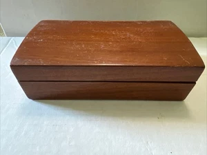 VTG Antique Hand Made Wooden Trinket Box Hinged Lid Carlos French Perfume Box - Picture 1 of 7