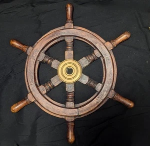 Vintage Wooden Maritime Ships Wheel - Picture 1 of 1